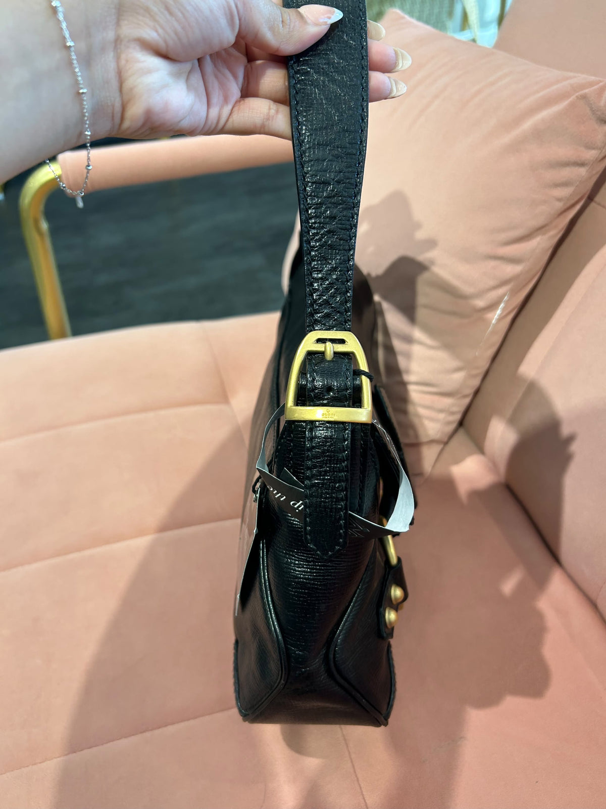 Gucci Horsebit Shoulder Bag – Black Leather