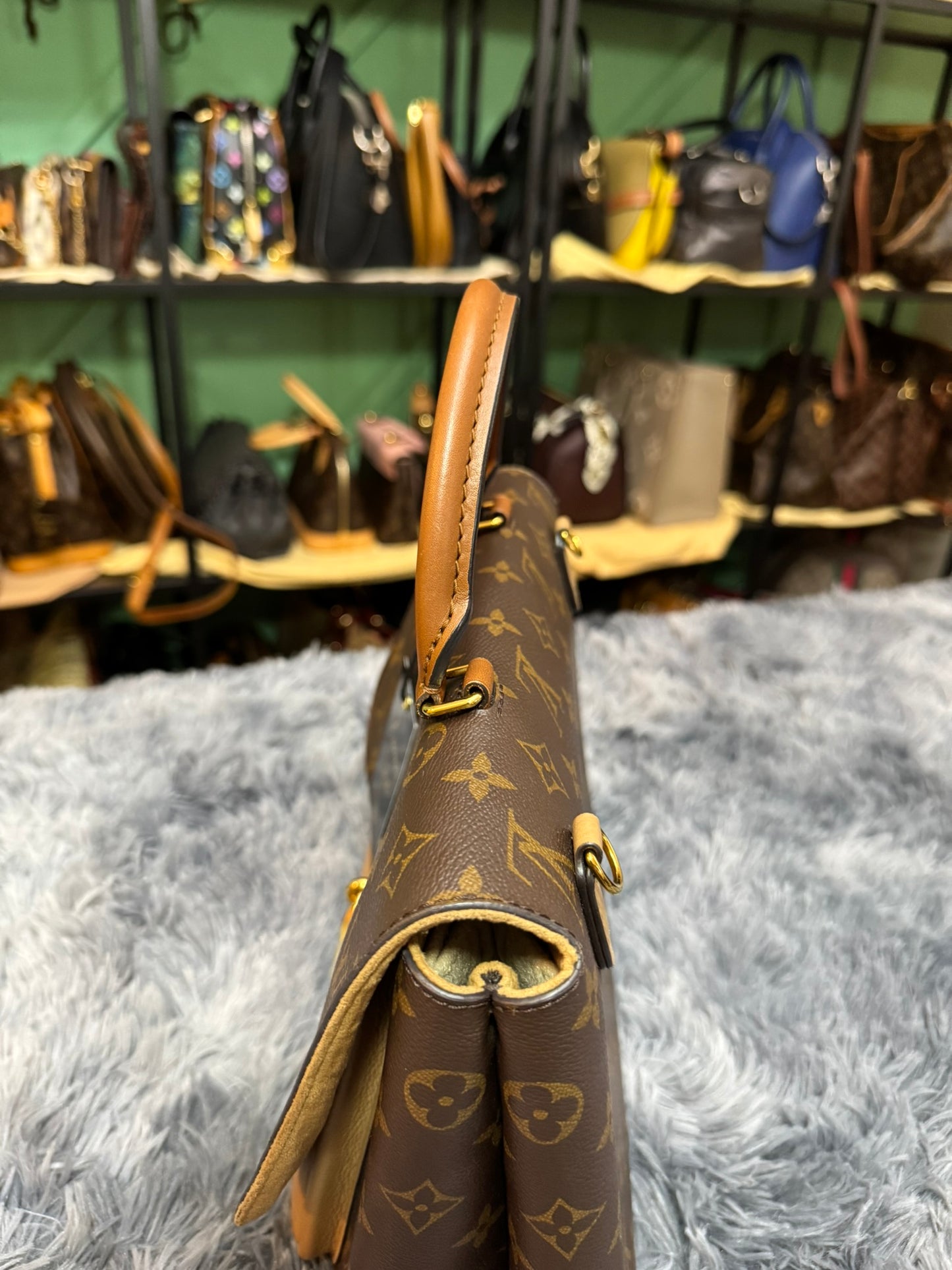 Louis Vuitton Marignan Monogram Canvas & Sesame Leather