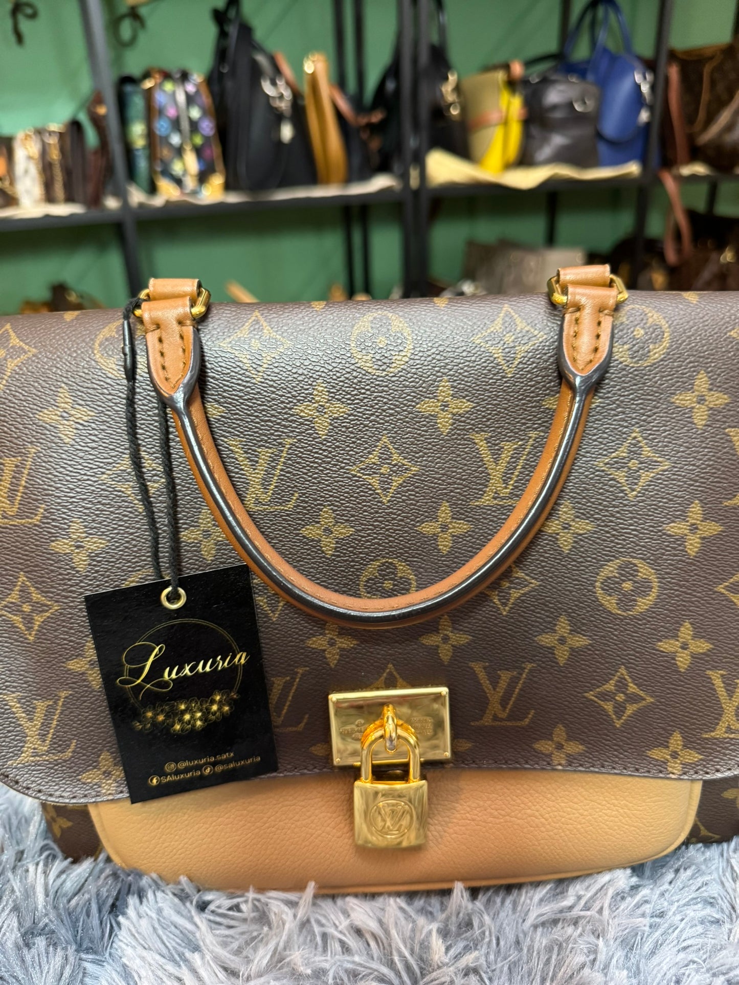 Louis Vuitton Marignan Monogram Canvas & Sesame Leather
