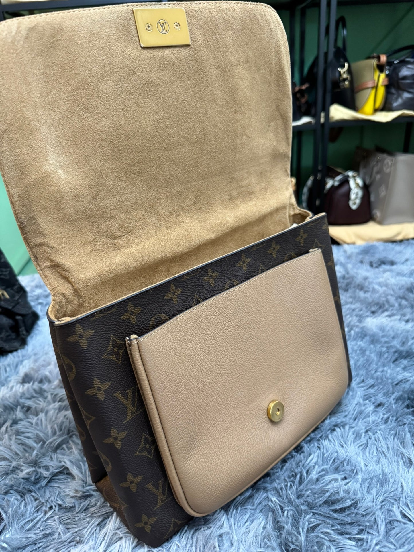 Louis Vuitton Marignan Monogram Canvas & Sesame Leather