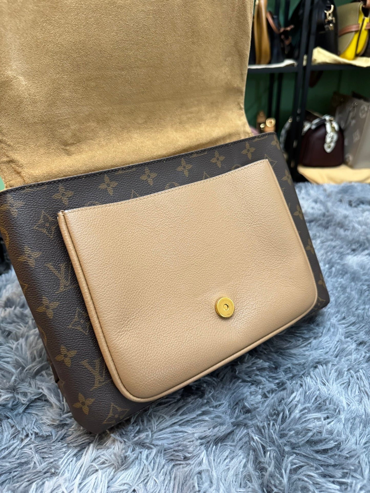 Louis Vuitton Marignan Monogram Canvas & Sesame Leather