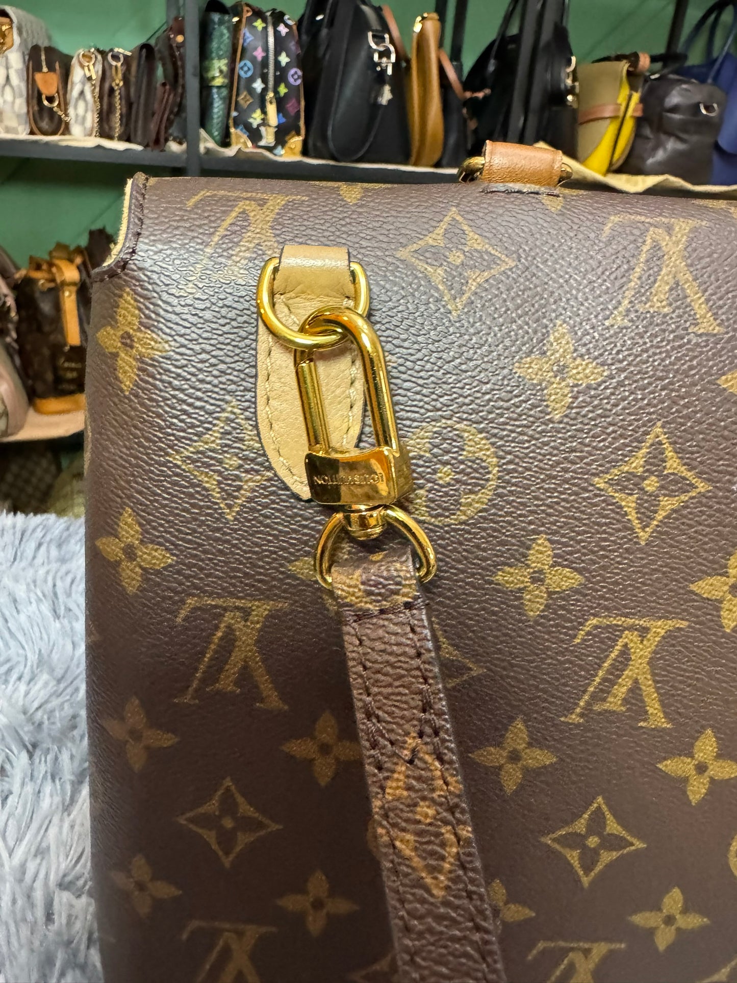 Louis Vuitton Marignan Monogram Canvas & Sesame Leather