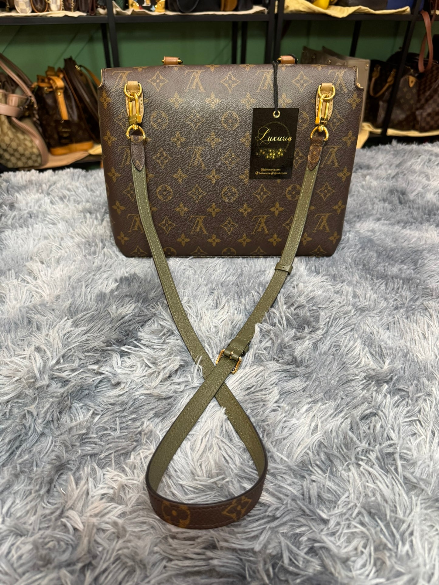 Louis Vuitton Marignan Monogram Canvas & Sesame Leather