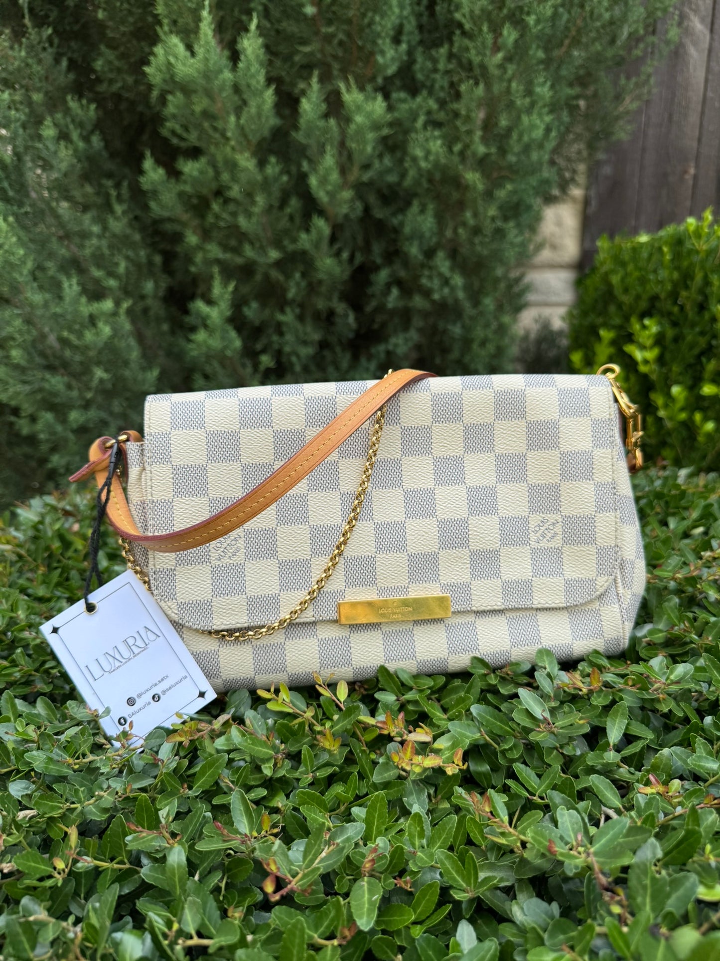 Louis Vuitton Favorite MM in Damier Azur Canvas