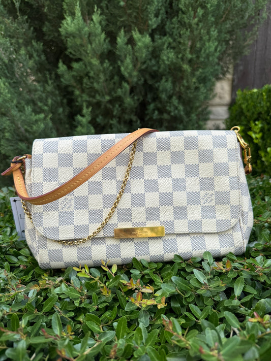 Louis Vuitton Favorite MM in Damier Azur Canvas