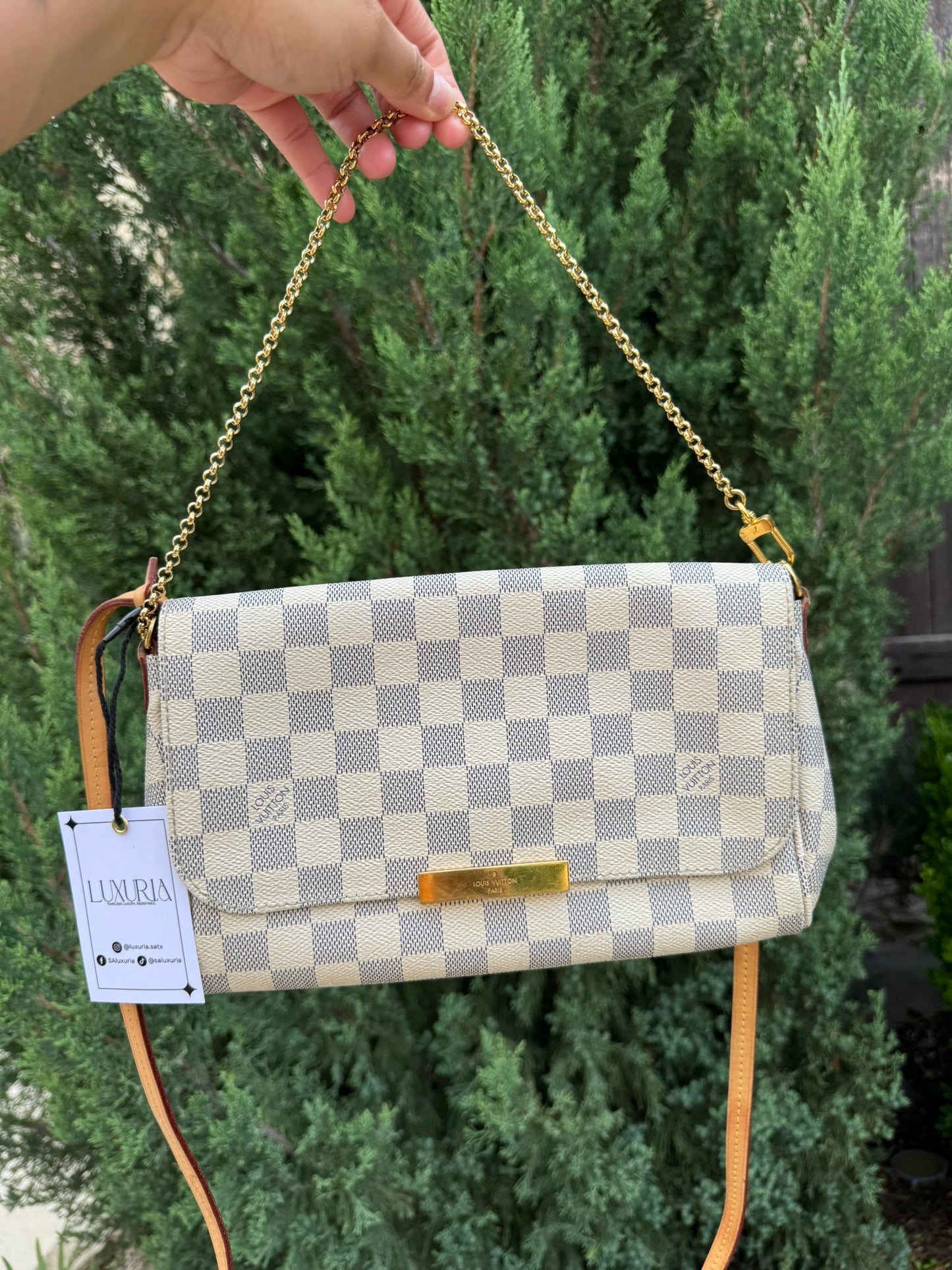 Louis Vuitton Favorite MM in Damier Azur Canvas