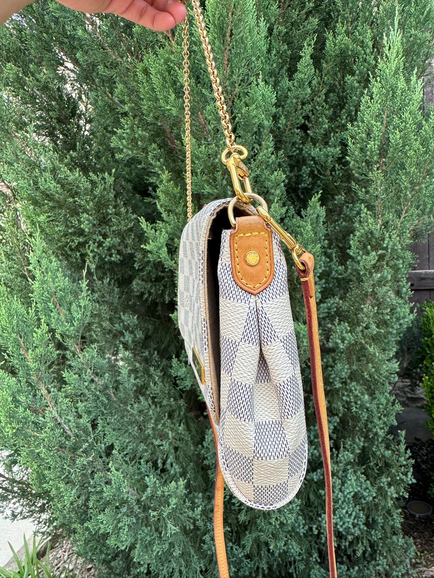 Louis Vuitton Favorite MM in Damier Azur Canvas