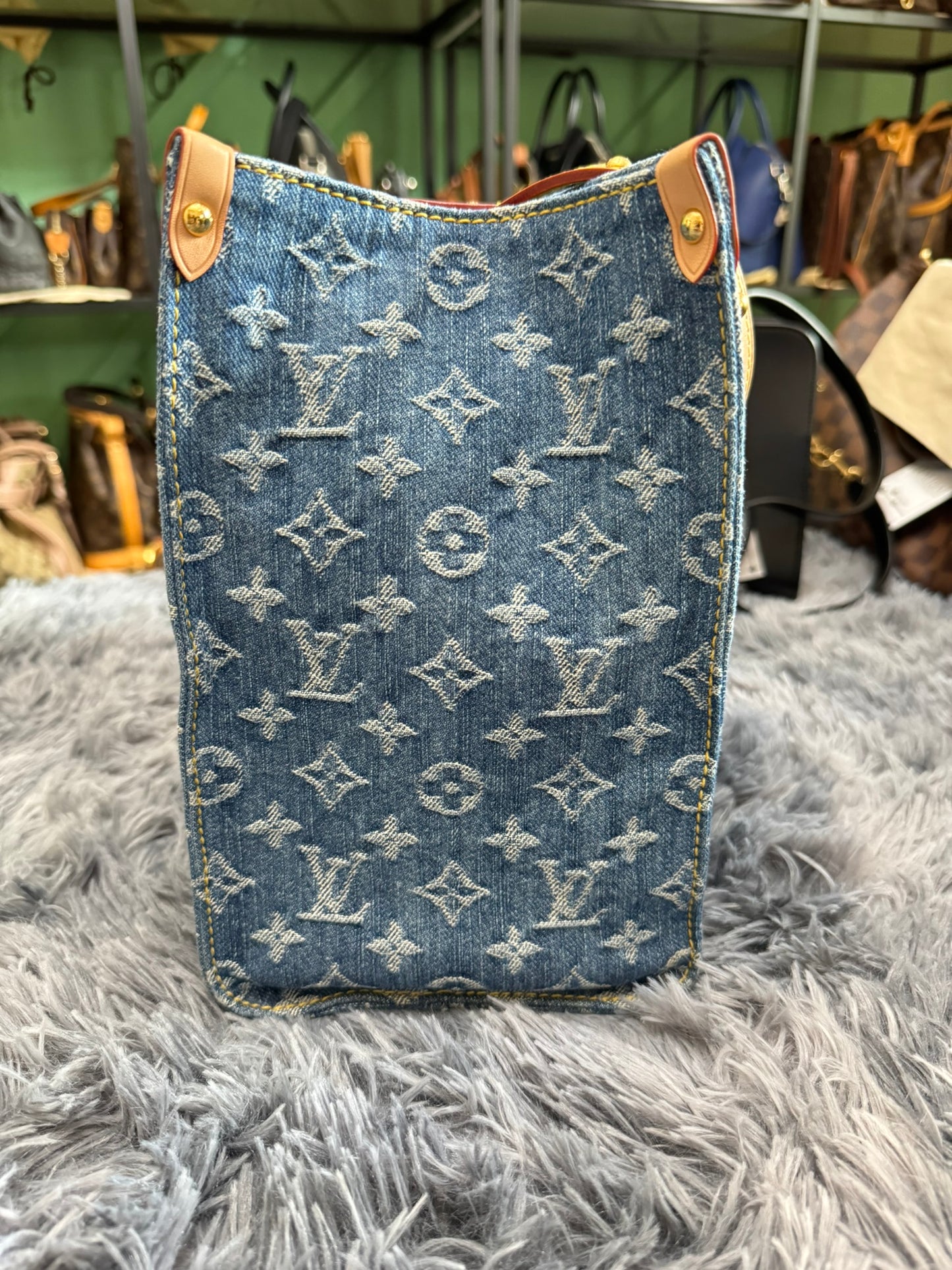Louis Vuitton OnTheGo MM in Blue Denim Jacquard Monogram