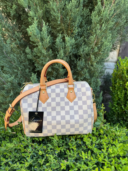 Louis Vuitton Speedy Bandoulière 25 in Damier Azur Canvas