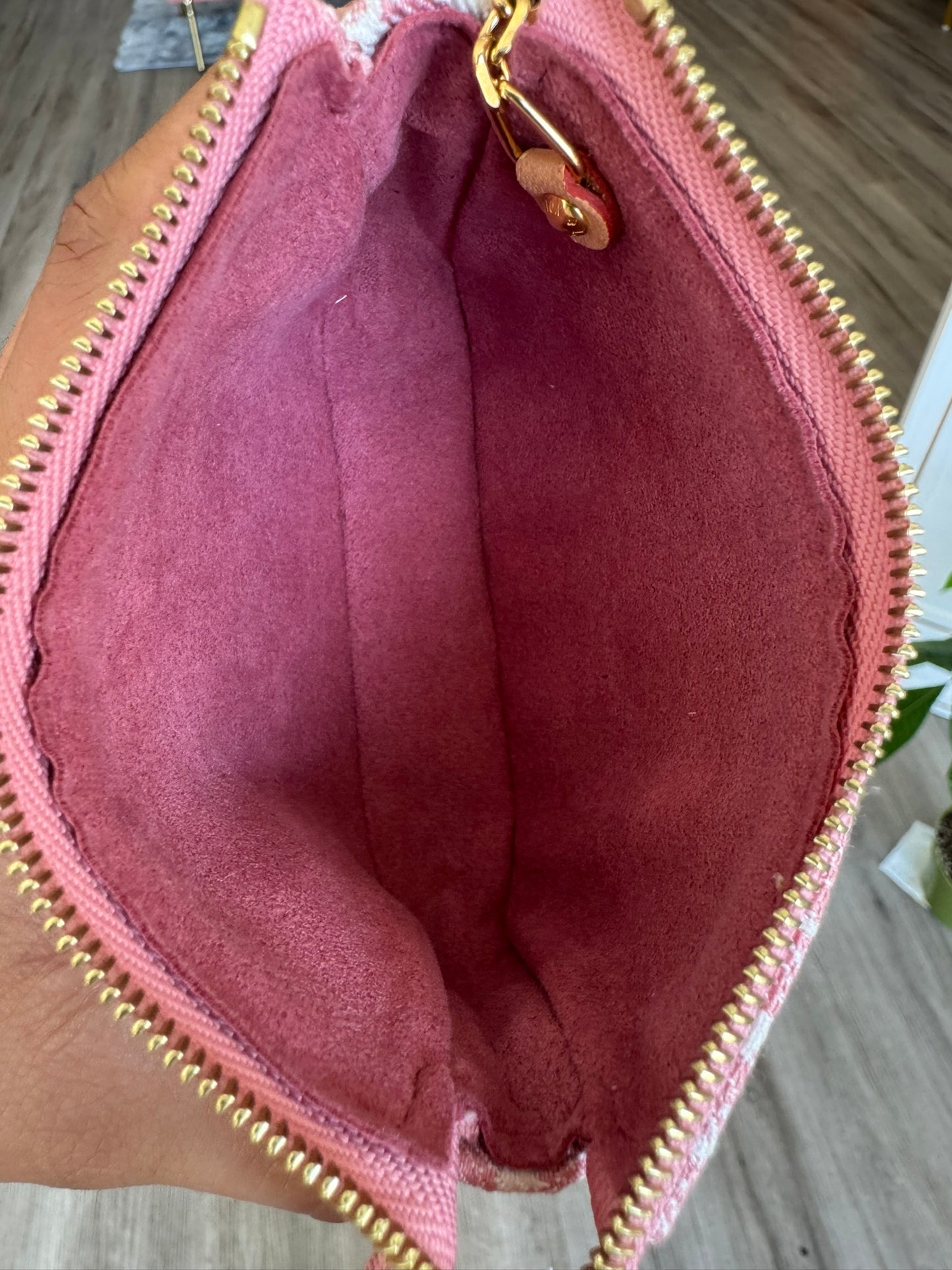 Louis Vuitton Micro Denim Pochette in Pink Monogram Denim