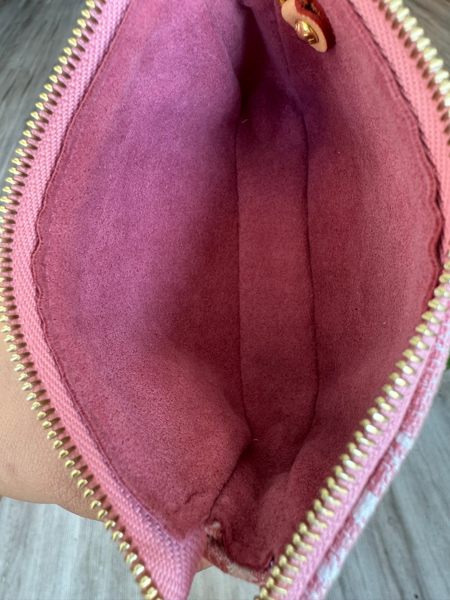 Louis Vuitton Micro Denim Pochette in Pink Monogram Denim