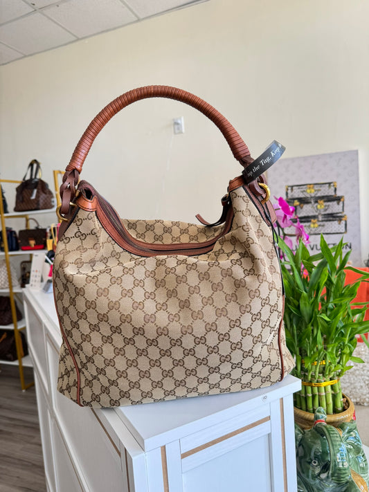 Gucci GG Hobo Bag in Classic Monogram Canvas