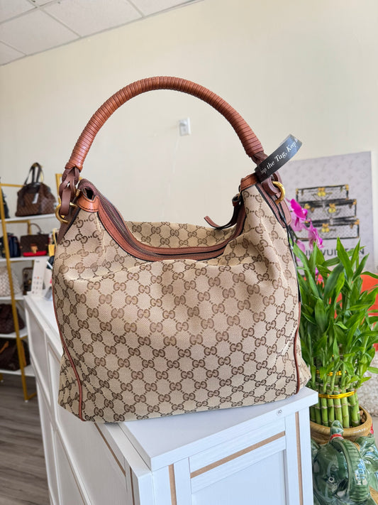 Gucci GG Hobo Bag in Classic Monogram Canvas