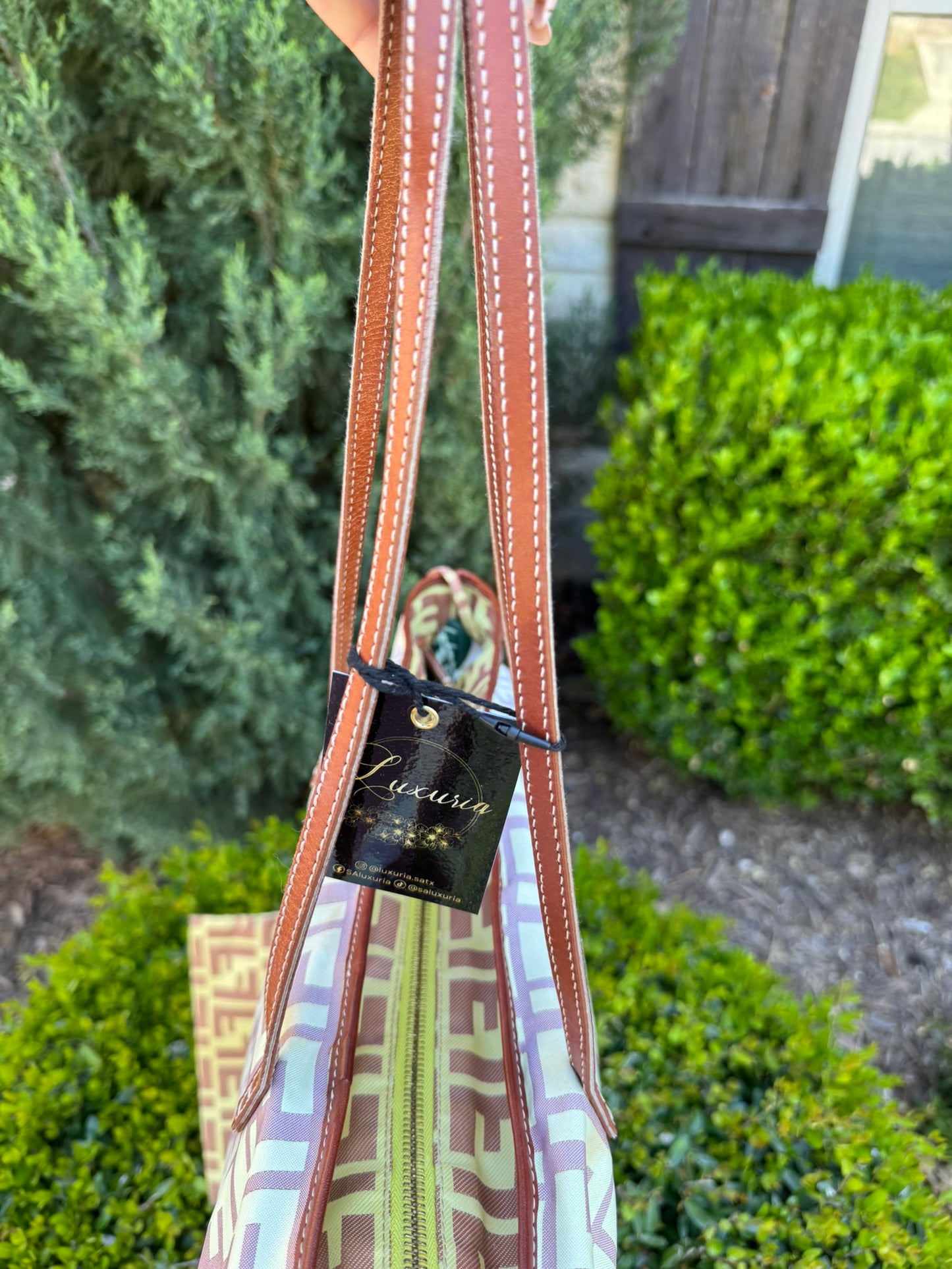 Fendi Zucca Nylon Roll Tote in Medium Size with Pouch