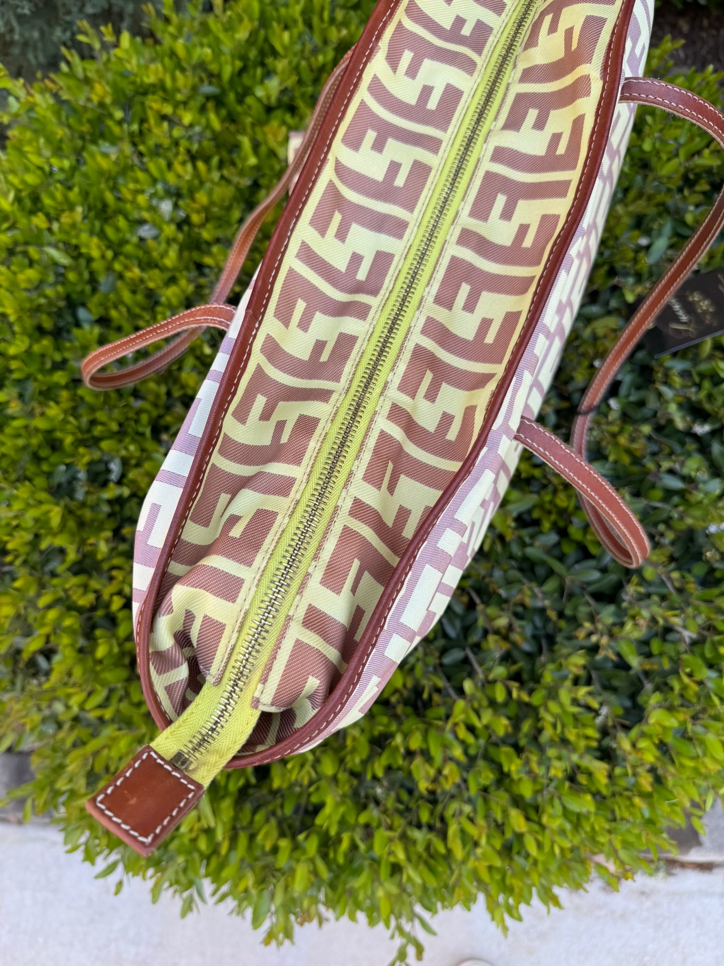 Fendi Zucca Nylon Roll Tote in Medium Size with Pouch