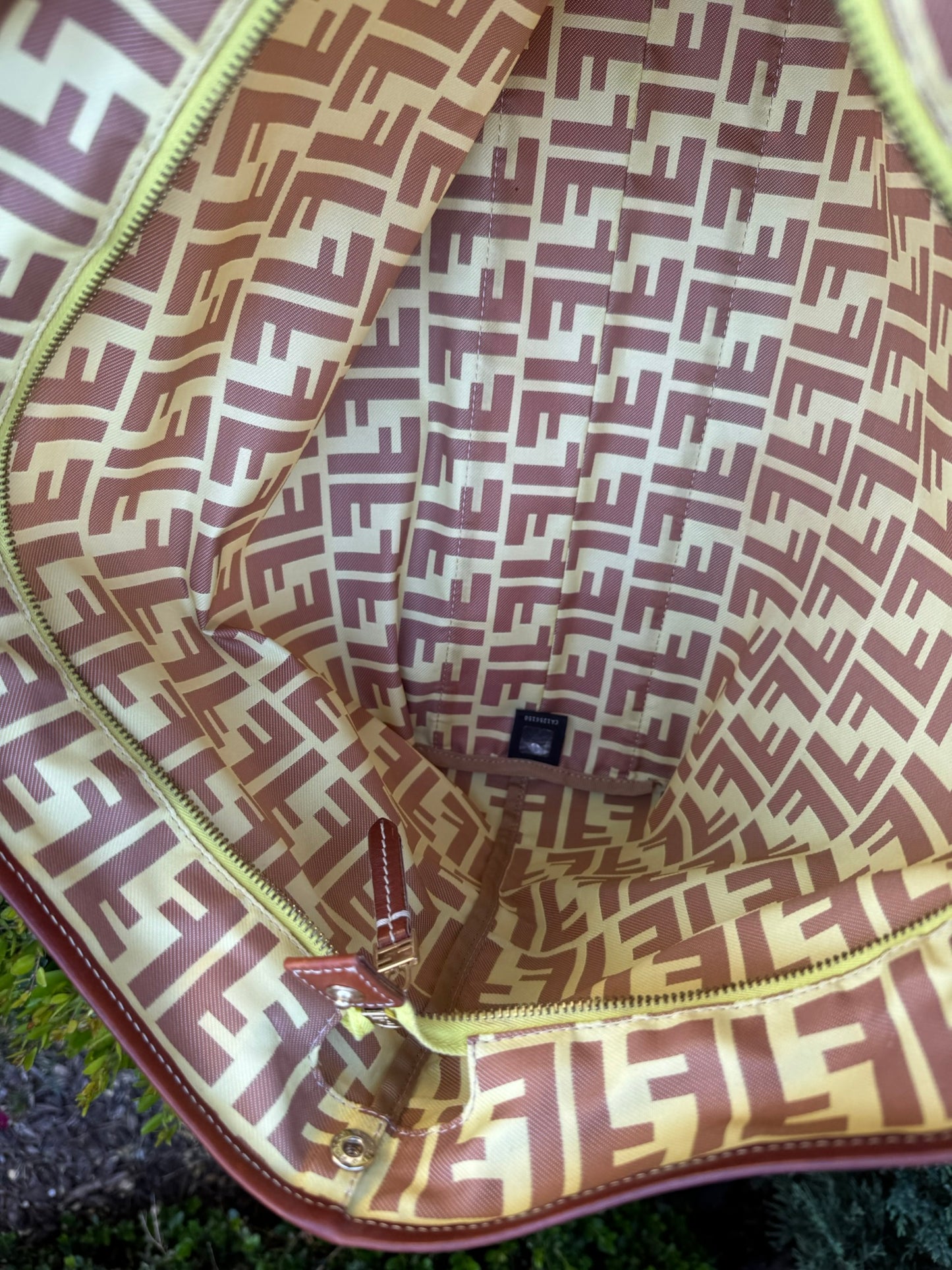 Fendi Zucca Nylon Roll Tote in Medium Size with Pouch