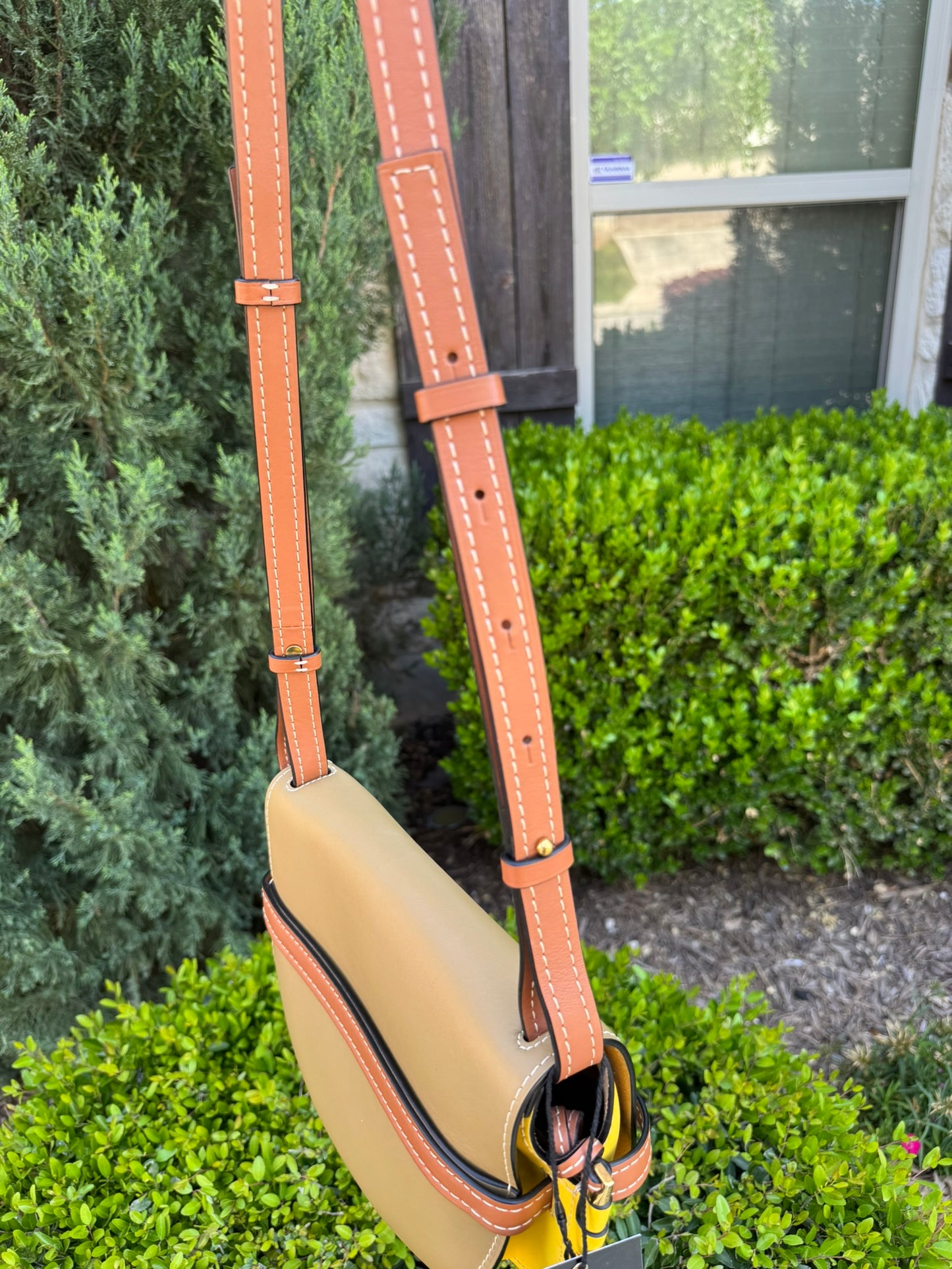 Loewe Small Gate Crossbody Bag in Mocca Yellow & Pecan