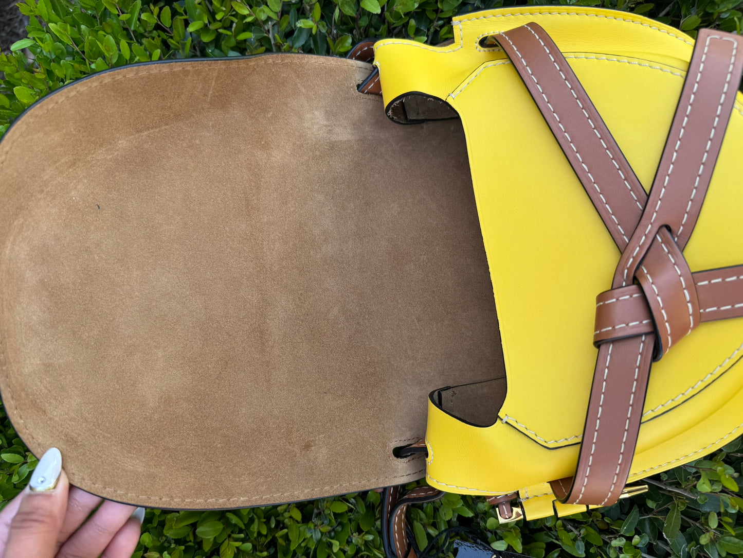 Loewe Small Gate Crossbody Bag in Mocca Yellow & Pecan