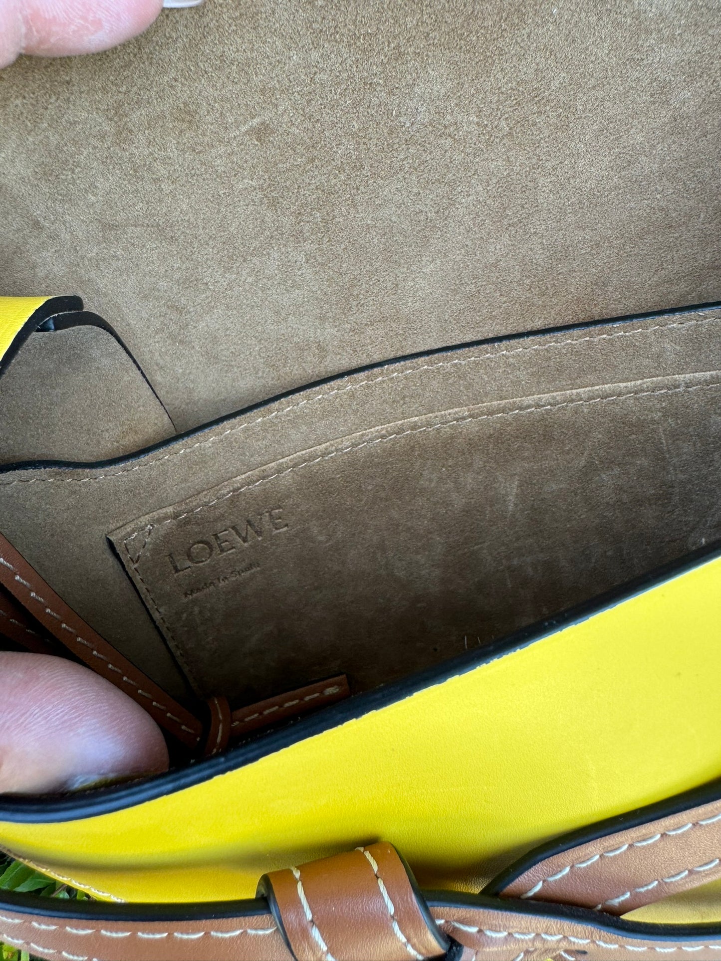 Loewe Small Gate Crossbody Bag in Mocca Yellow & Pecan