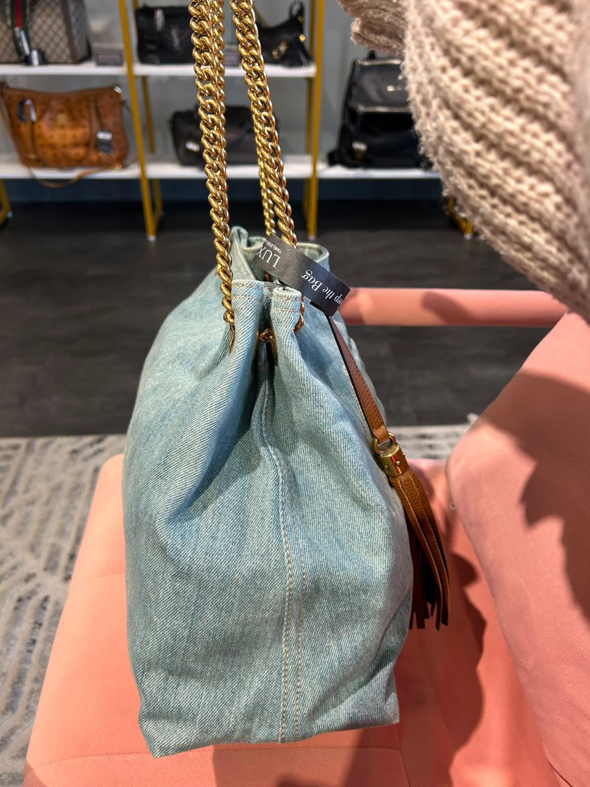 Gucci Soho Denim Chain Tote