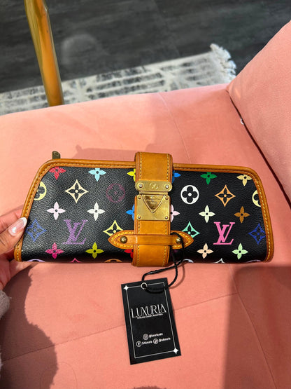 Louis Vuitton Shirley Clutch – Black Monogram Multicolore