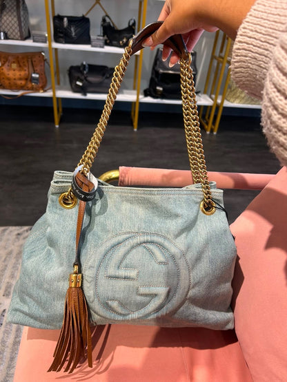 Gucci Soho Denim Chain Tote