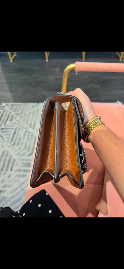 Gucci Dionysus GG Denim – Brown Leather Trim