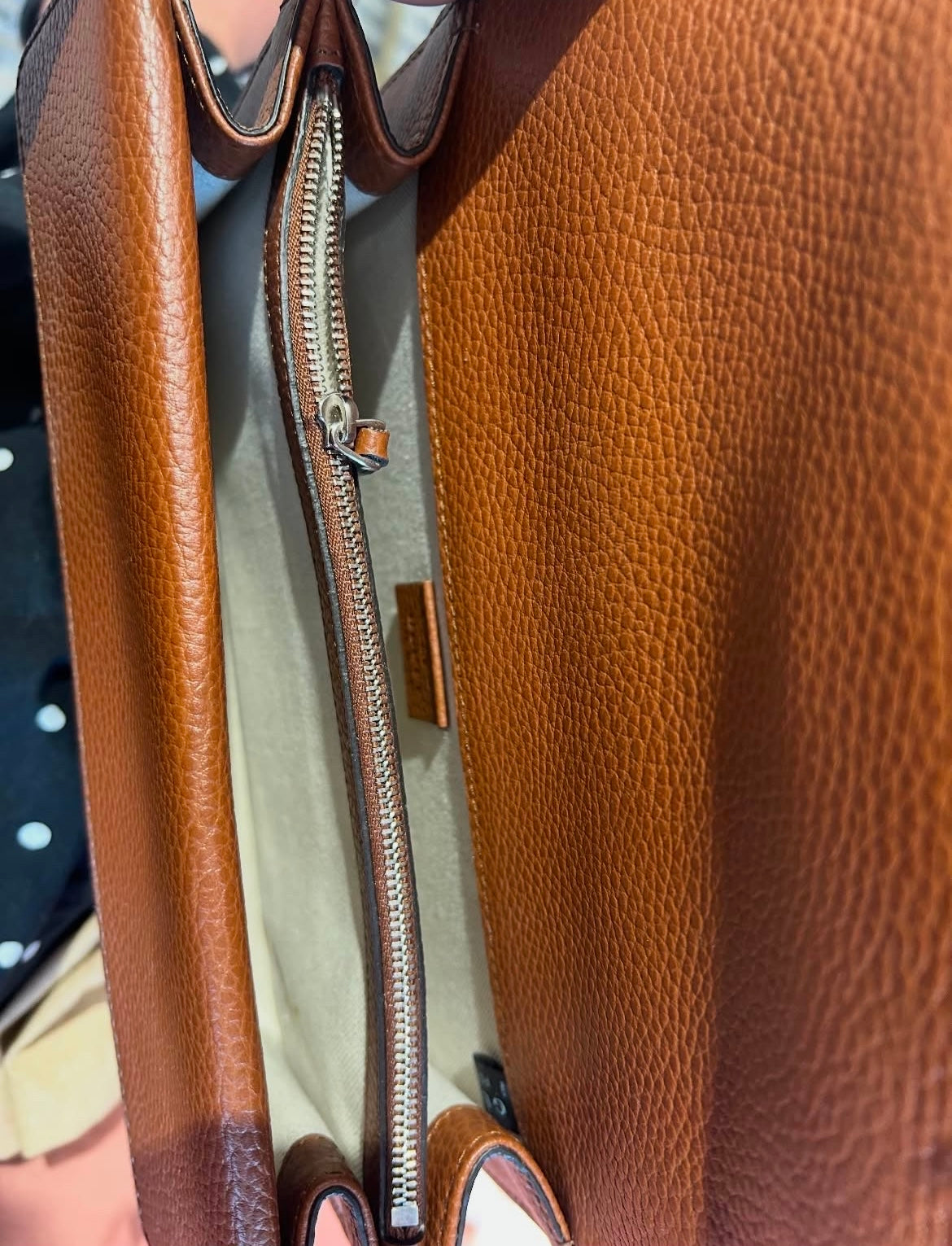 Gucci Dionysus GG Denim – Brown Leather Trim