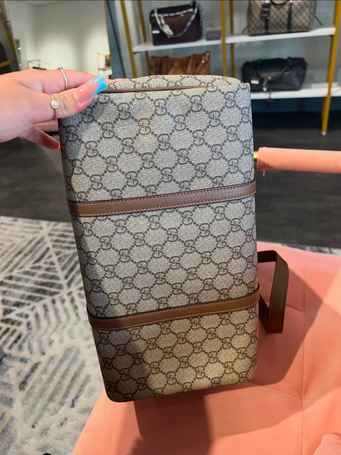 Gucci GG Supreme Boston Bag – Brown Leather Trim