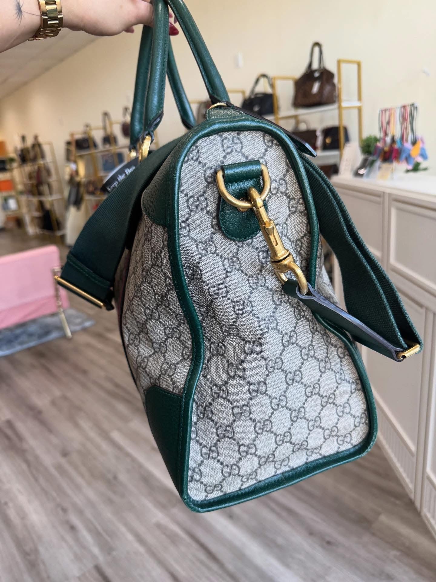 Gucci Neo Green Skull Duffle Bag