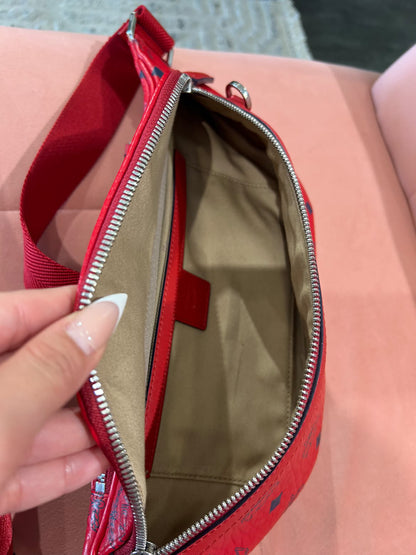 MCM Visetos Bum Bag – Red