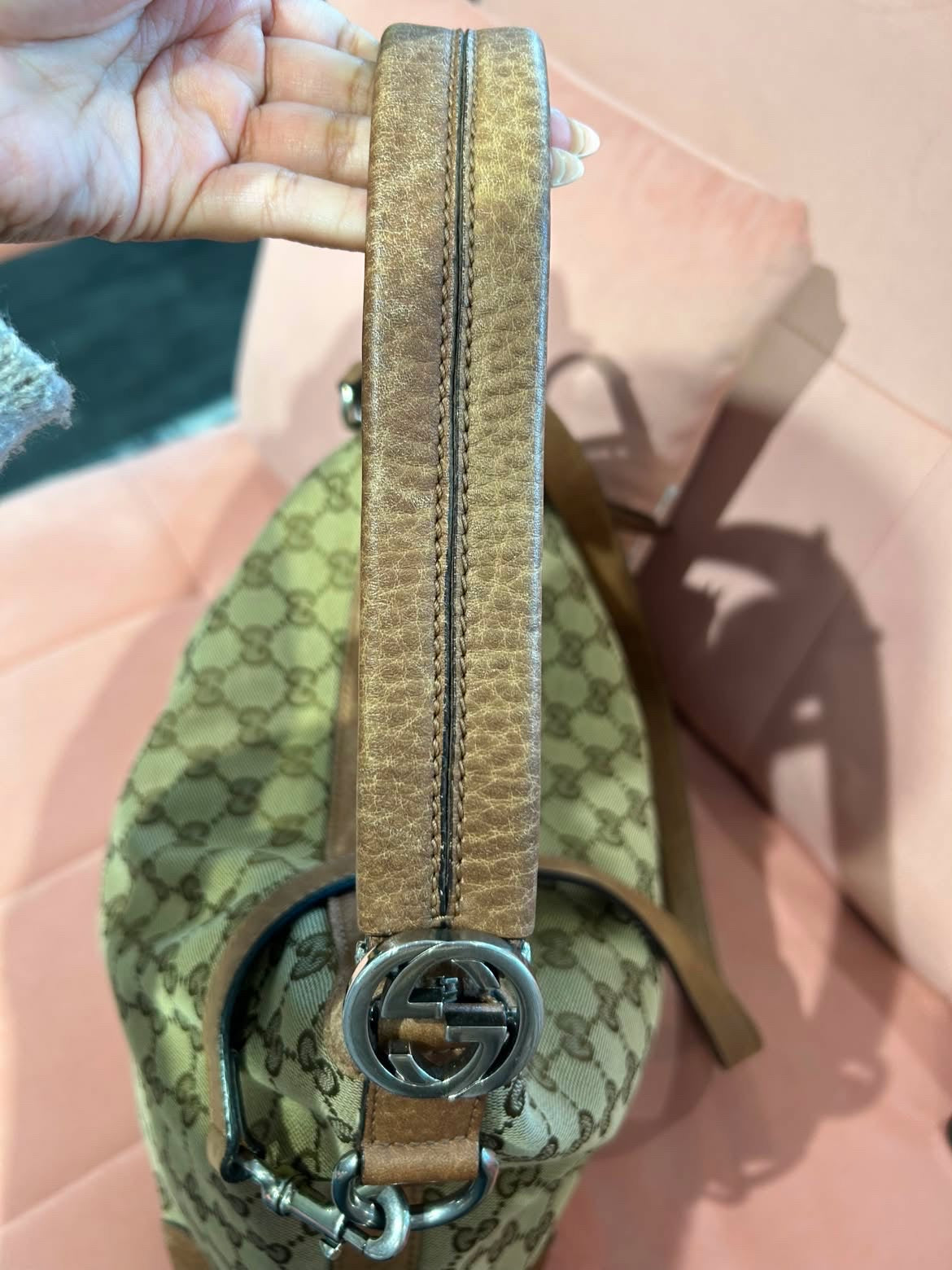 Gucci GG Canvas Shoulder Bag – Brown