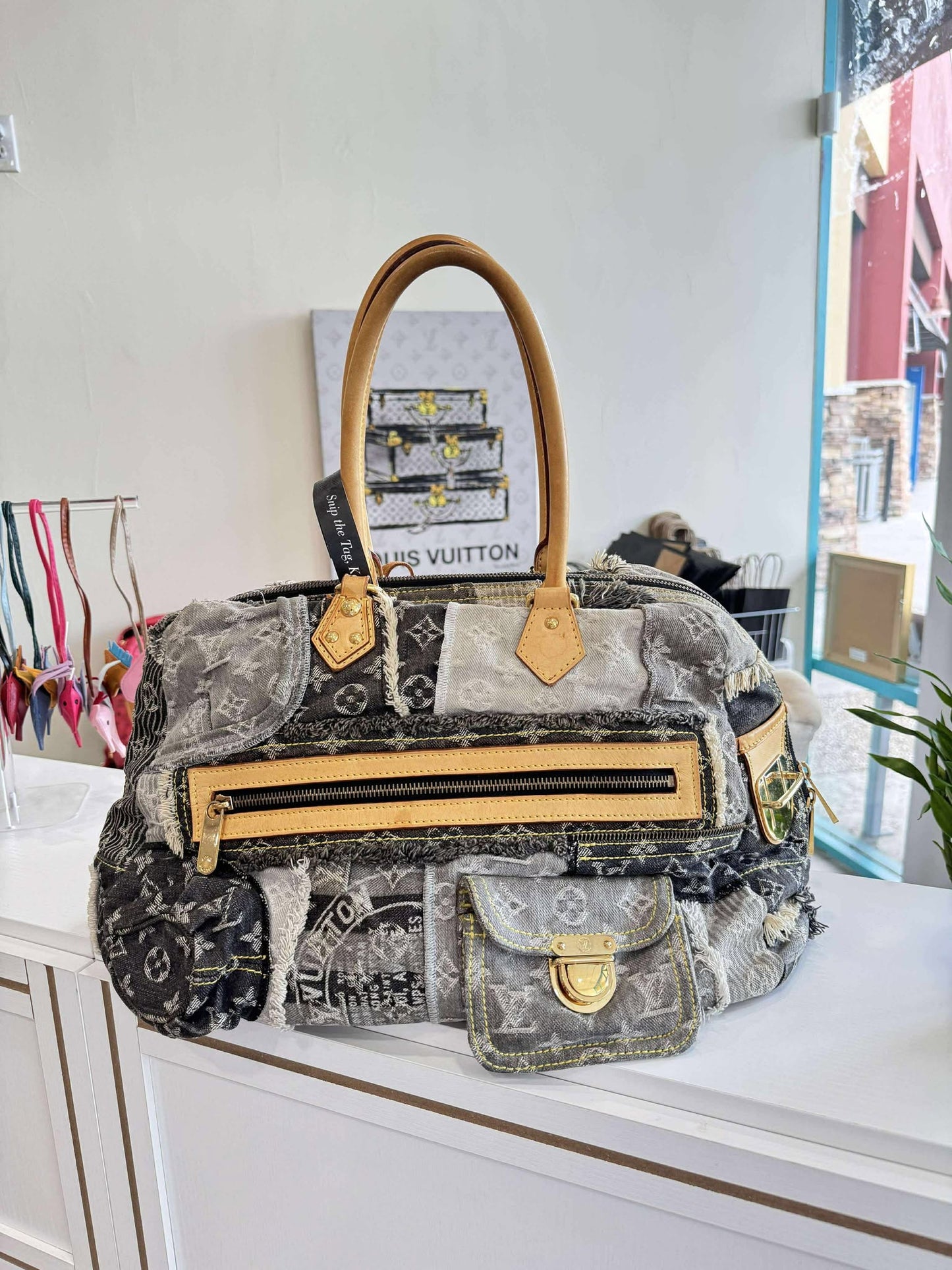 Louis Vuitton Denim Patchwork Bowling Bag (Limited Edition)