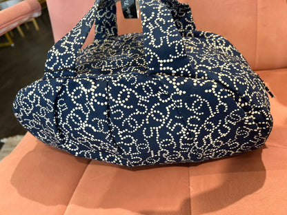 Chanel No. 5 Canvas Handbag – Navy Blue & Cream