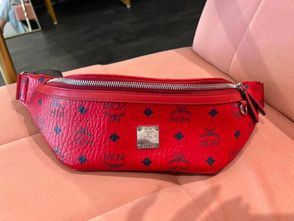 MCM Visetos Bum Bag – Red