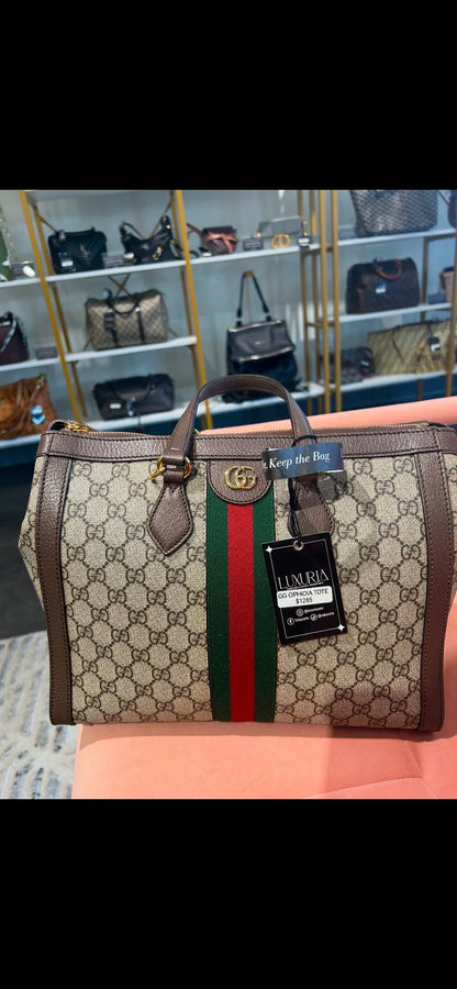Gucci Ophidia GG Supreme Medium Top Handle Tote