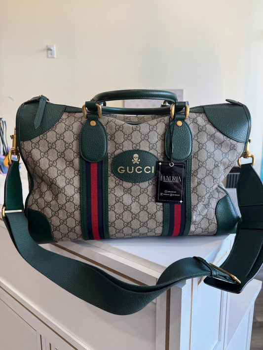 Gucci Neo Green Skull Duffle Bag