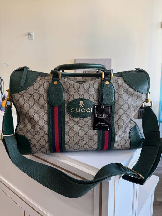 Gucci Neo Green Skull Duffle Bag