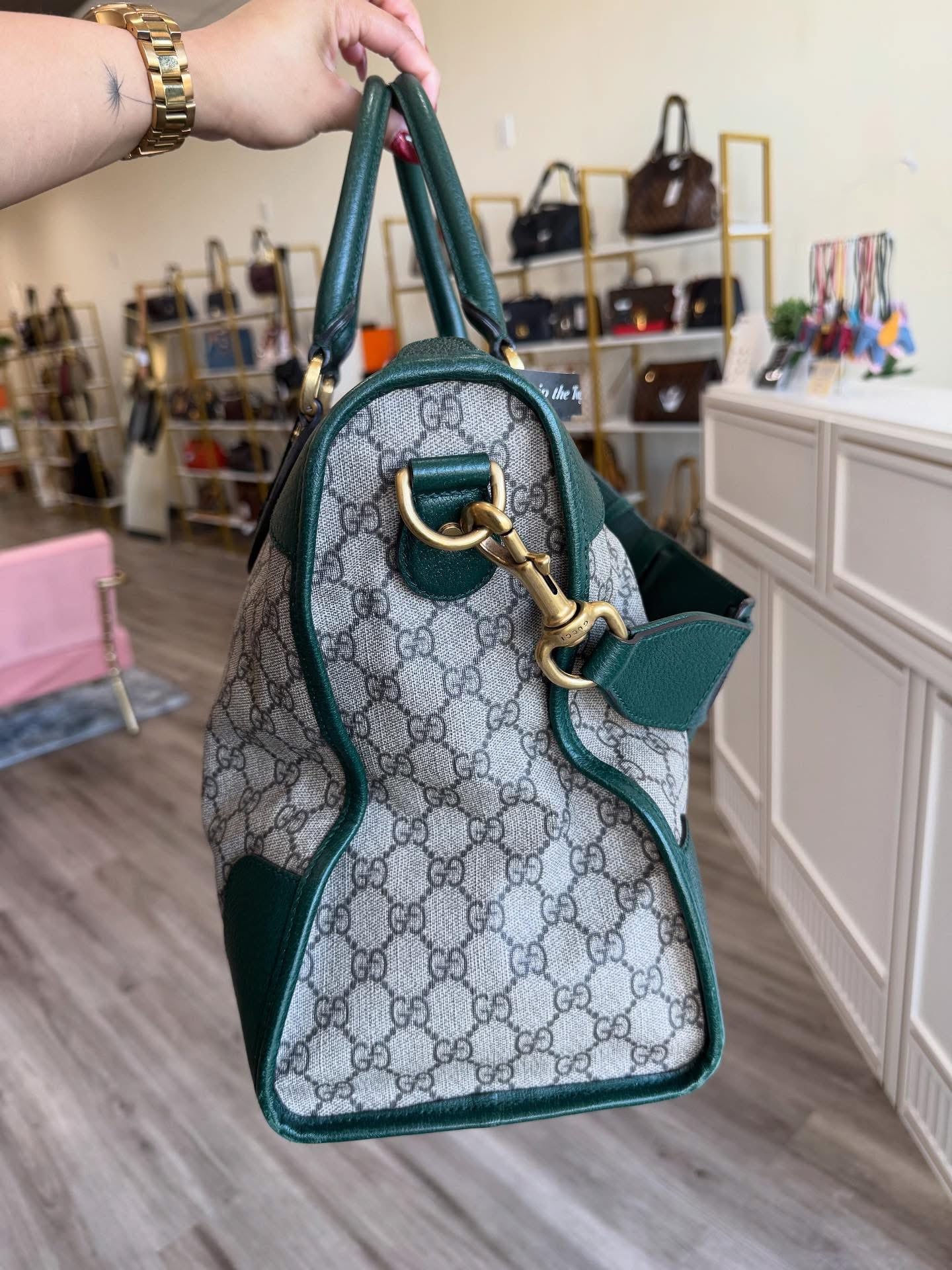 Gucci Neo Green Skull Duffle Bag