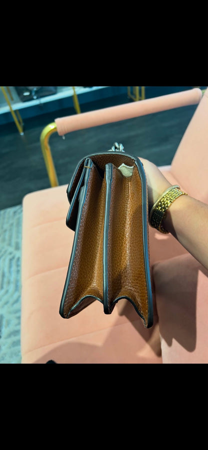 Gucci Dionysus GG Denim – Brown Leather Trim