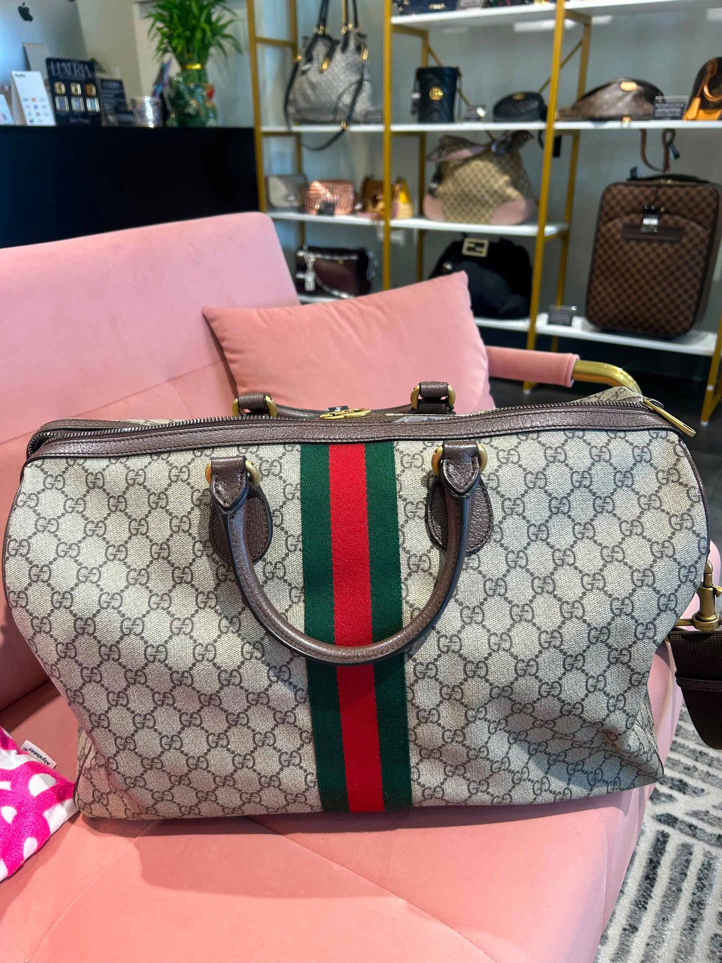 Gucci Savoy Ophidia Large Duffle Bag – GG Supreme Canvas