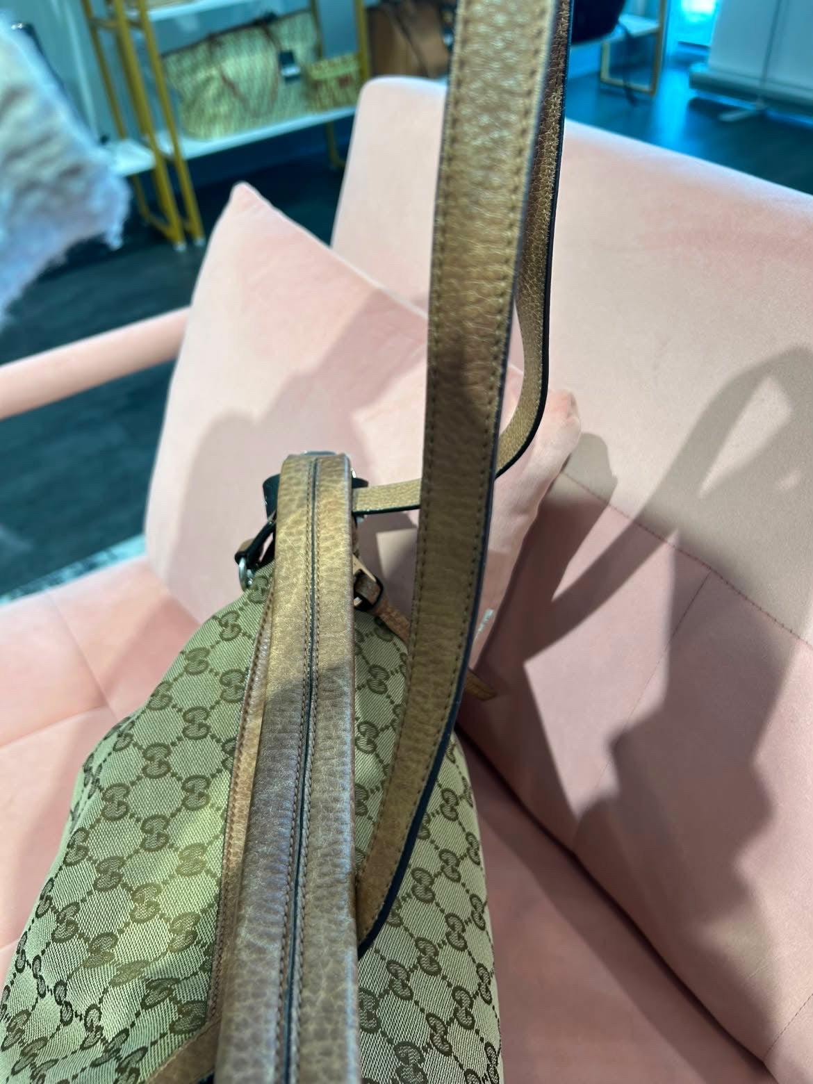 Gucci GG Canvas Shoulder Bag – Brown