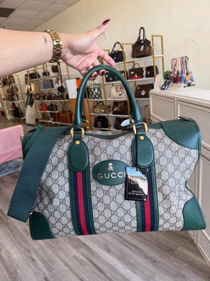 Gucci Neo Green Skull Duffle Bag