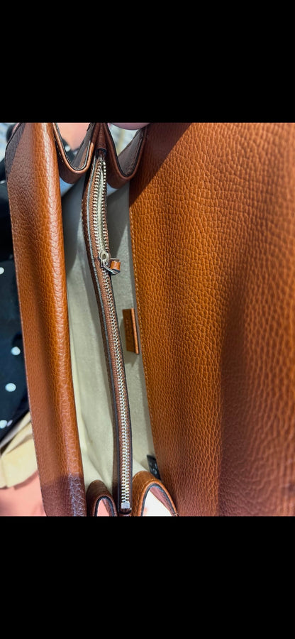 Gucci Dionysus GG Denim – Brown Leather Trim