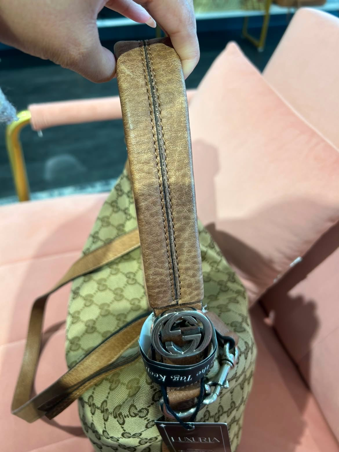 Gucci GG Canvas Shoulder Bag – Brown