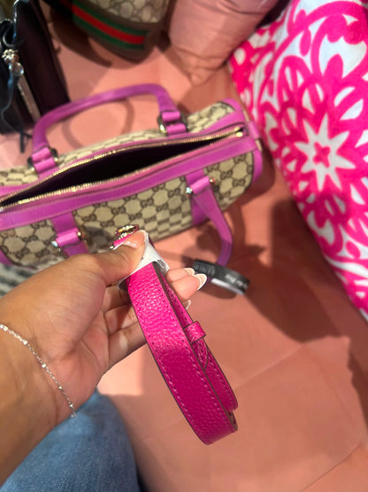 Gucci GG Boston Bag – Pink Leather Trim
