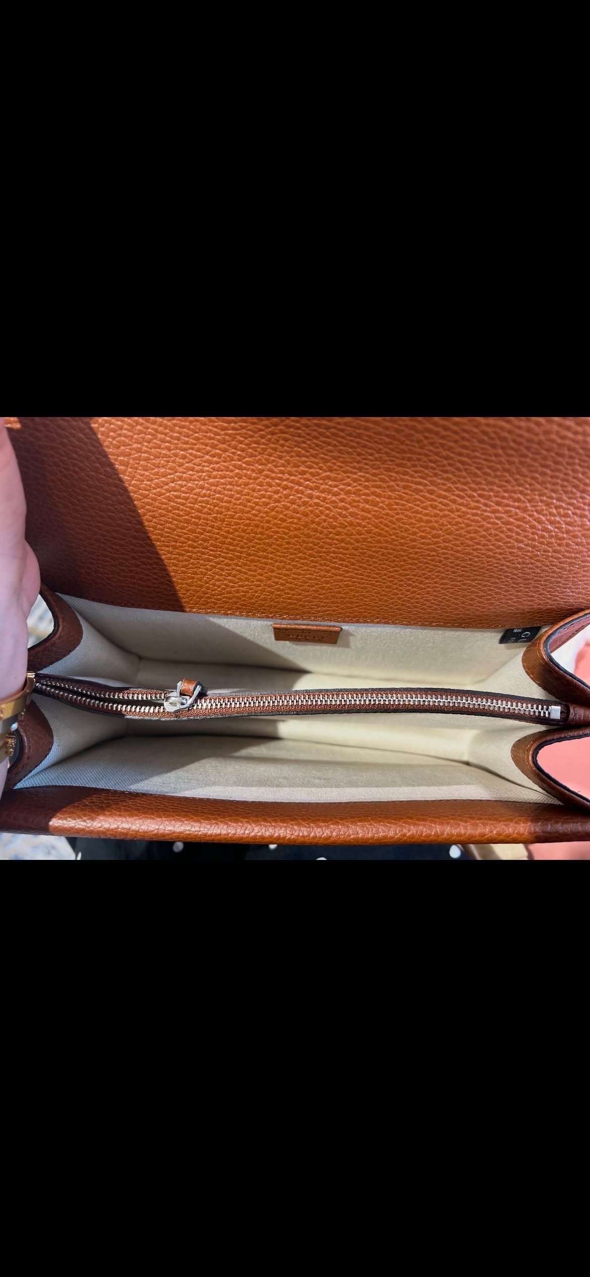 Gucci Dionysus GG Denim – Brown Leather Trim