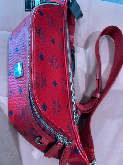 MCM Visetos Bum Bag – Red
