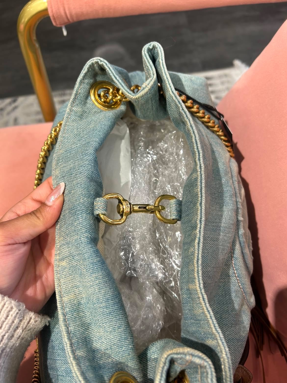 Gucci Soho Denim Chain Tote