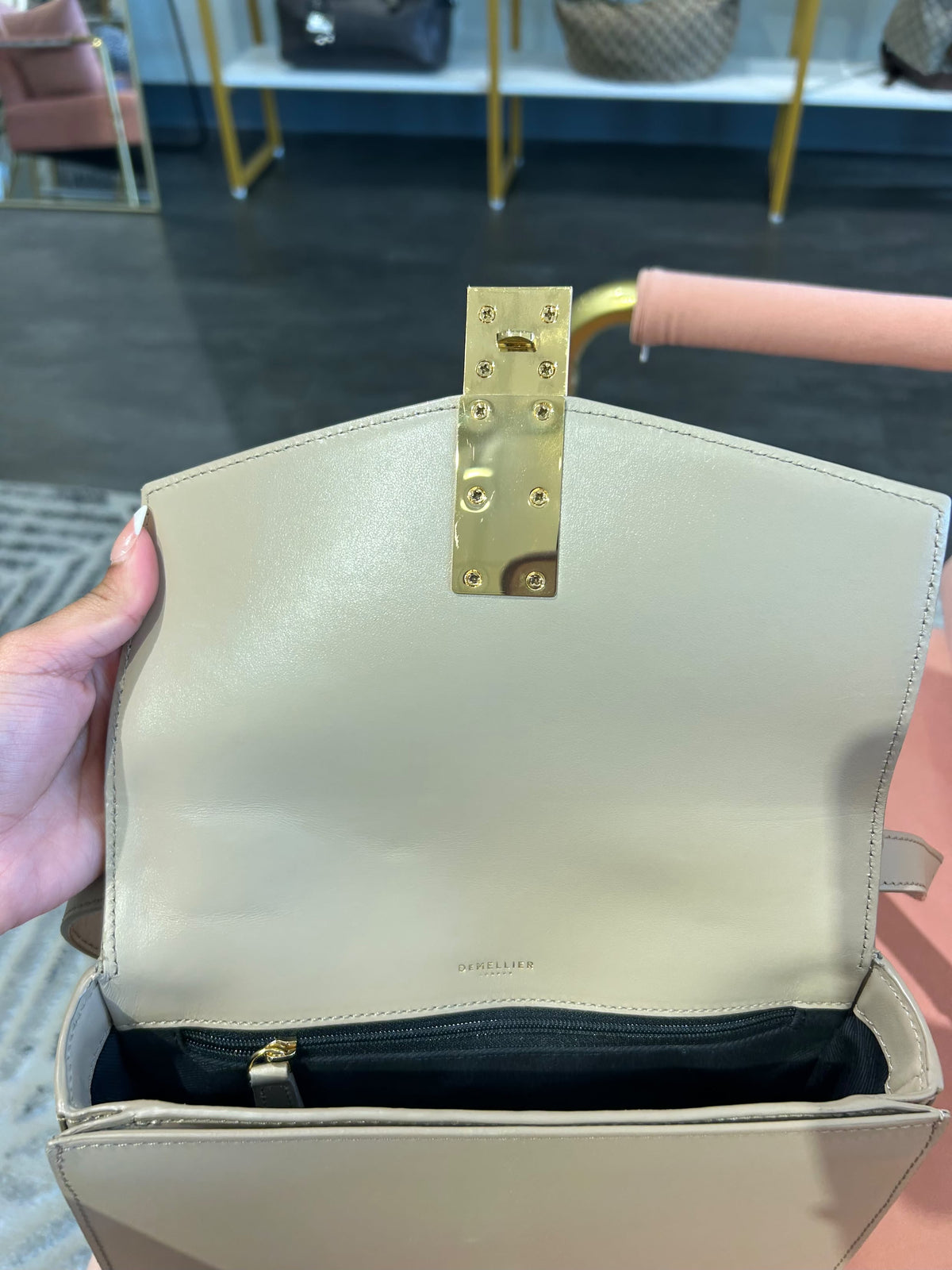 DeMellier Vancouver Shoulder Bag – Cream Leather